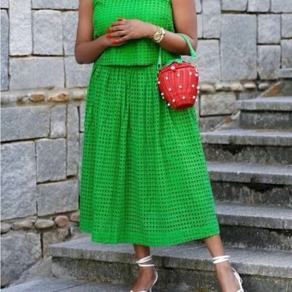 Kate Spade for Target Two-Piece Green Eyelet Skirt And Top Extra Large Matching - Picture 13 of 14